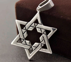 Men's Stainless Steel Jewish Star of David Pendant
