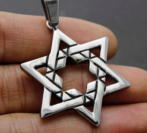 Men's Stainless Steel Jewish Star of David Pendant