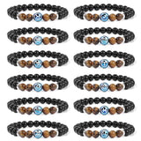 Men Charm Bracelets 12 Constellation 12Pcs/Set High Natural Stone Yoga Bracelets