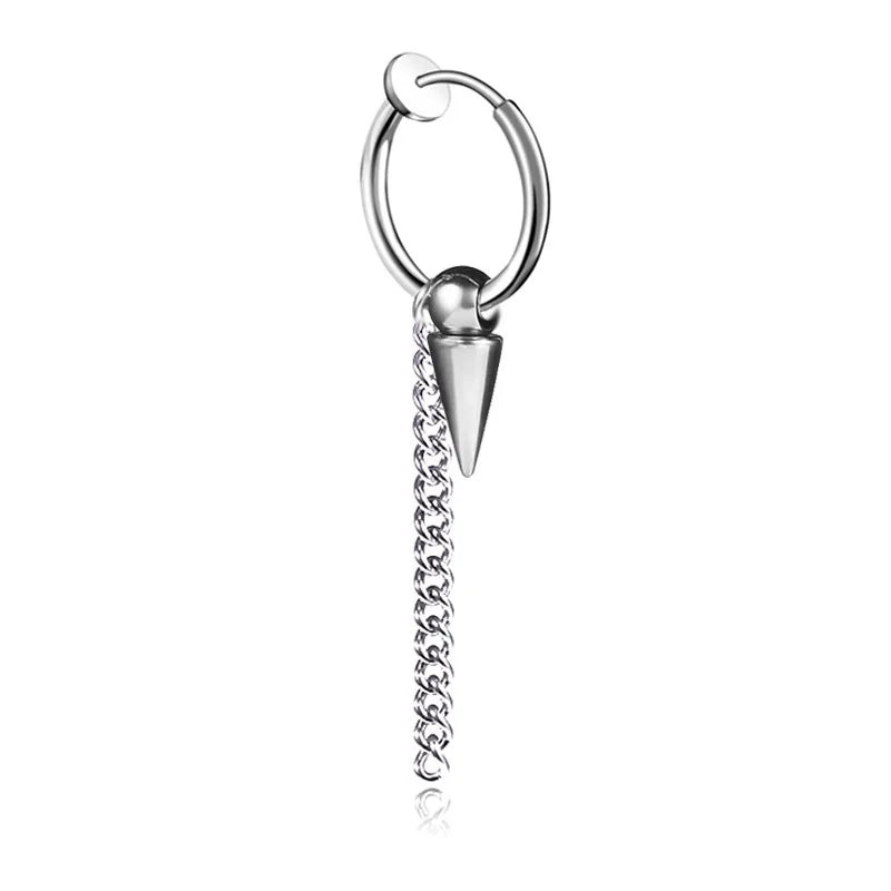 Hiphop Punk Hypoallergenic Titanium Steel Ear Clip Earrings