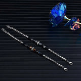 Men's Cuban Chain Bracelets with Agate Tiger Eye Bead, Stainless Steel