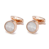 Silver Round Rose Pattern Cufflinks XK20S025 Wedding Buttons