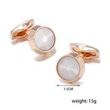 Silver Round Rose Pattern Cufflinks XK20S025 Wedding Buttons