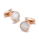 Silver Round Rose Pattern Cufflinks XK20S025 Wedding Buttons