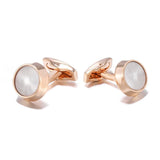 Silver Round Rose Pattern Cufflinks XK20S025 Wedding Buttons