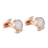 Silver Round Rose Pattern Cufflinks XK20S025 Wedding Buttons