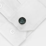 Green XK22S019 Round Formal Cufflinks for Dress Shirt