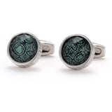 Green XK22S019 Round Formal Cufflinks for Dress Shirt