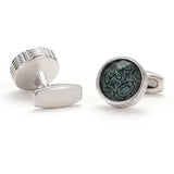 Green XK22S019 Round Formal Cufflinks for Dress Shirt