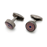 Personalized Round Grey Cufflinks XK22S059