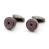 Personalized Round Grey Cufflinks XK22S059