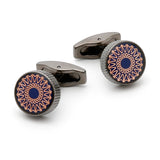 Personalized Round Grey Cufflinks XK22S059