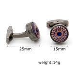 Personalized Round Grey Cufflinks XK22S059