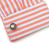 Personalized Grey Round Button Cufflinks XK22S064
