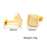 Square Light Shell Cufflinks Silver Gold Formal Dress Shirt Wedding