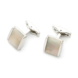 Square Light Shell Cufflinks Silver Gold Formal Dress Shirt Wedding