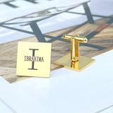 Personalized Initial Letter Cufflinks Stainless Steel Suit Accessory Dad Gift