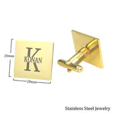 Personalized Initial Letter Cufflinks Stainless Steel Suit Accessory Dad Gift