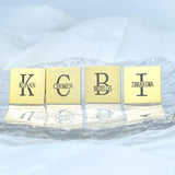 Personalized Initial Letter Cufflinks Stainless Steel Suit Accessory Dad Gift