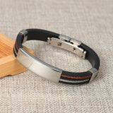 Men's Personalized Leather Bracelet Engraved Inspirational Wristband