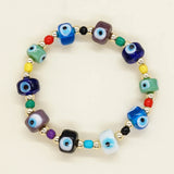 Evil Eye Charm Bohemia Beaded Bangle Bracelet for Women Men Gift