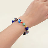 Evil Eye Charm Bohemia Beaded Bangle Bracelet for Women Men Gift