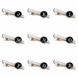 Men 26 Alphabet Letters Tie Clips Personality Name Letters Jewelry