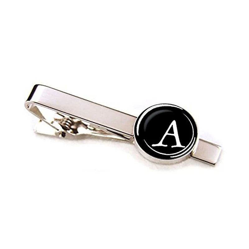 Men 26 Alphabet Letters Tie Clips Personality Name Letters Jewelry