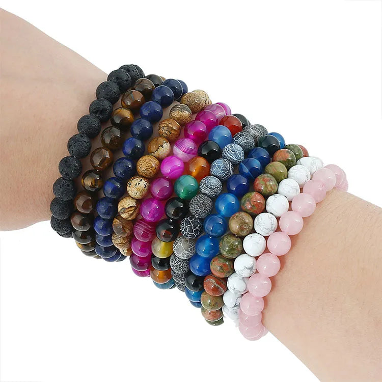Crystal Natural Gem Stone Bead Bracelet for Men and Women