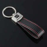 Men's Carbon Fiber Seat Leather Keychain Car Styling Accessory