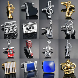 Men's Musical Note Cufflinks Piano Bass Gemelos Bouton