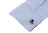Crystal Silver Rhinestone Cuff Links