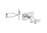 Crystal Silver Rhinestone Cuff Links