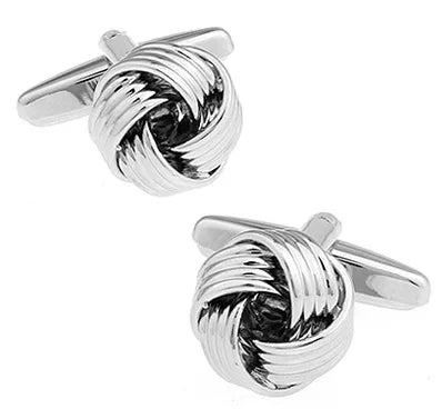 Men Metal Knot Ball Cuff Links Silver Copper Wholesale&retail