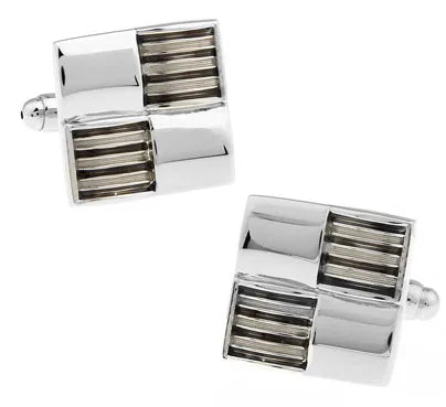 Men Grey Copper Business Square Cuff Links