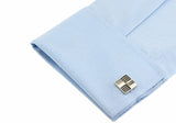 Men Grey Copper Business Square Cuff Links
