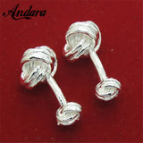 Silver Round Knot Cufflinks for Men and Women