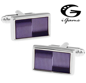 Purple Copper Rectangle Cuff Links Enamel