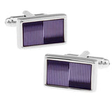 Purple Copper Rectangle Cuff Links Enamel