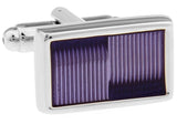Purple Copper Rectangle Cuff Links Enamel