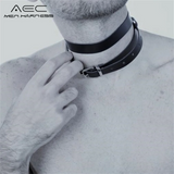Men Harness Sissy BDSM Gay Neck Leather Fetish Body Bondage Cage