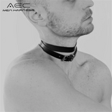 Men Harness Sissy BDSM Gay Neck Leather Fetish Body Bondage Cage