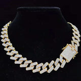 Men Hip Hop Chain Necklace 20mm Cuban Chains Iced Out Bling Hiphop Necklace