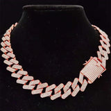 Men Hip Hop Chain Necklace 20mm Cuban Chains Iced Out Bling Hiphop Necklace