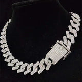 Men Hip Hop Chain Necklace 20mm Cuban Chains Iced Out Bling Hiphop Necklace