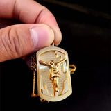 Men Hip hop cross jesus pendant with stainless steel cross bracelet
