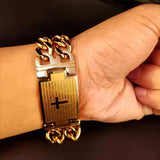 Men Hip hop cross jesus pendant with stainless steel cross bracelet