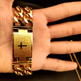 Men Hip hop cross jesus pendant with stainless steel cross bracelet