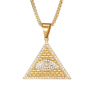 Men's Hiphop Eye of God Symbol Necklace Pendant
