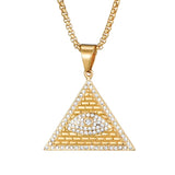 Men's Hiphop Eye of God Symbol Necklace Pendant
